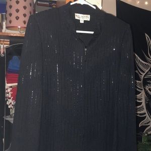 Sparkly St. John Evening zip-up Sweater